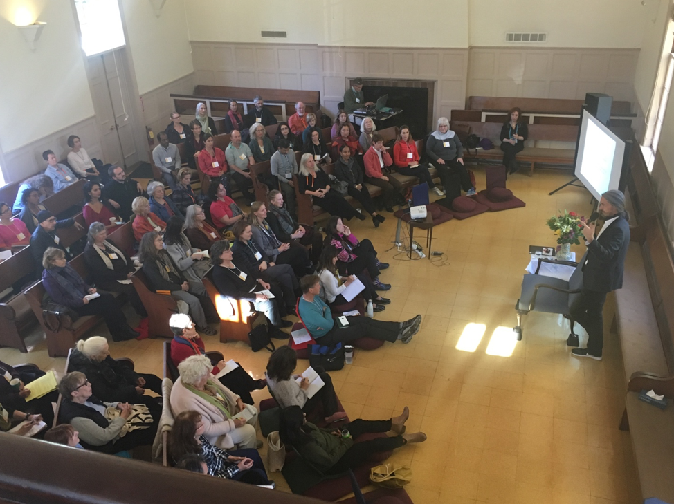 Thomas teaching at Friends Meetinghouse in Cambridge.